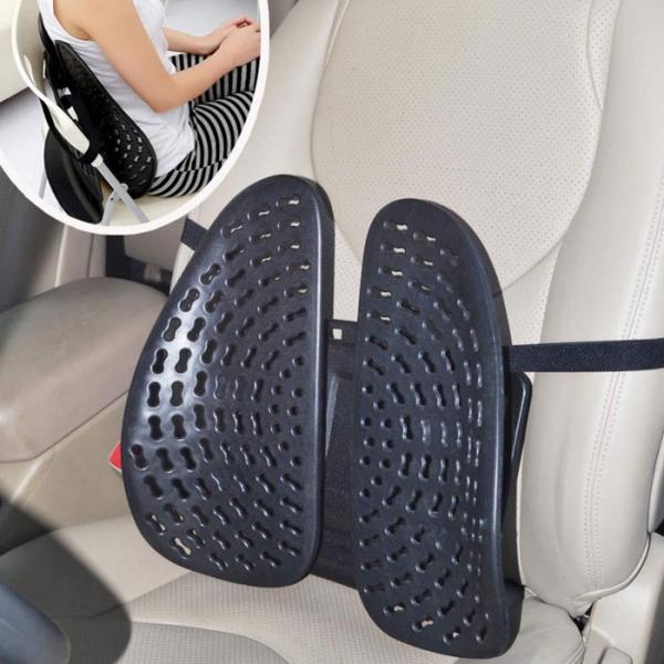 Car Seat Chair Massage Back Lumbar Support Mesh Ventilate Cushion Pad Black