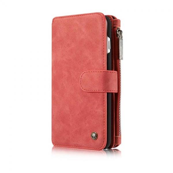 Caseme Magnetic Zipper Wallet Case Detachable for iPhone 8 Plus Red