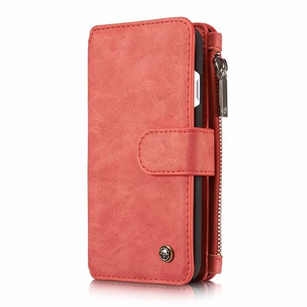 Caseme Magnetic Zipper Wallet Case Detachable for iPhone 8 Red