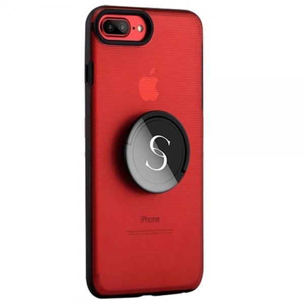 Creative Gyro Spinner Kickstand Ring Holder Case Cover for iPhone 8 Plus Red