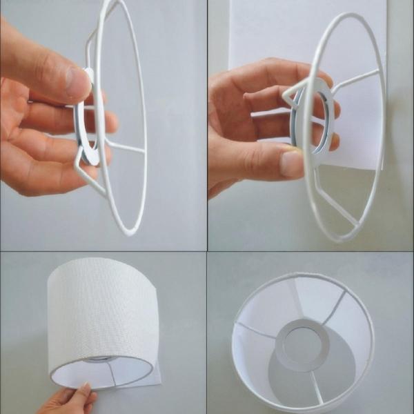 E27 14cm Circular Lampshade Frame Ring Set Lamp Light Shade DIY Kit