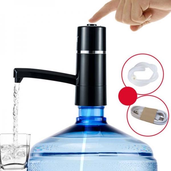 Drinking Water Bottle Dispenser Wireless Rechargeable Electric Water Pump Black