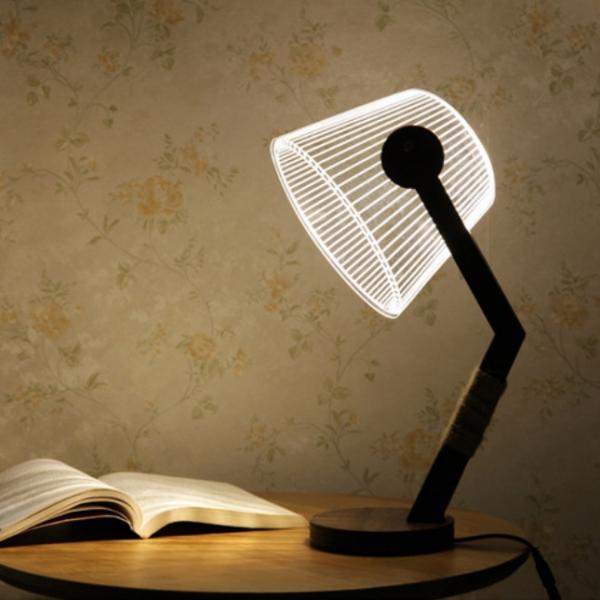 3D Illusion LED Reading Lamp Adjustable w/ Luminous Lampshade 006 USB