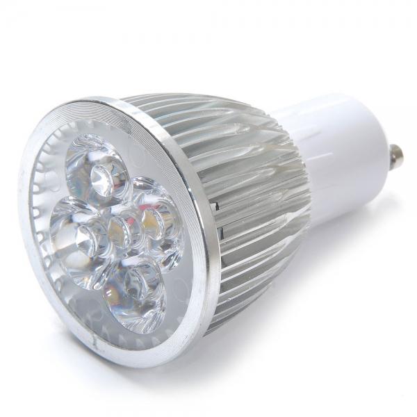 GU10 5W 600lm 3000K 5-LED Warm White Light Bulb Silver & White (AC 85-265V) - stringsmall