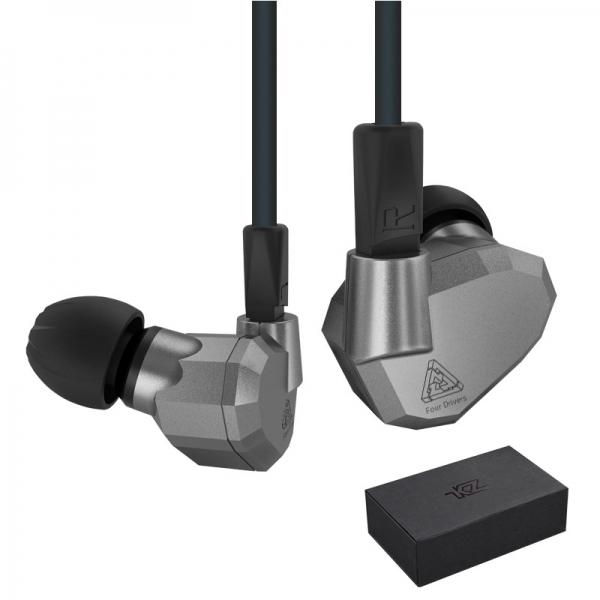 KZ ZS5 HIFI 8 Driver Double Balanced Armatures Double Dynamic Hybrid Headphone - Gray without Mic