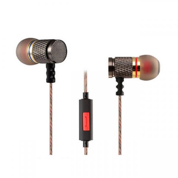 KZ-ED2 Gold Plated Heavy Bass Stereo In-ear Earphones for iPhone Samsung Xiaomi Huawei HTC ED Special Version Black with Mic