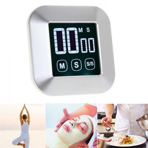 LCD Digital Touch Screen Practical Kitchen Timer Alarm Clock with Backlight