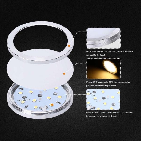 LED Under Cabinet Lighting Kit 750lm Puck Lights Under Counter Lighting Kitchen Closet Light Set of 3 - Warm White EU Plug