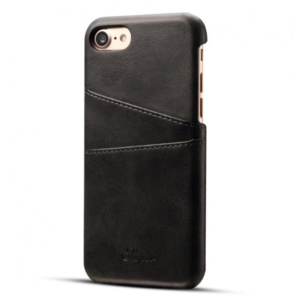 PU Leather Skin With Card Holder Back Cover Case for iPhone 8/7 Black