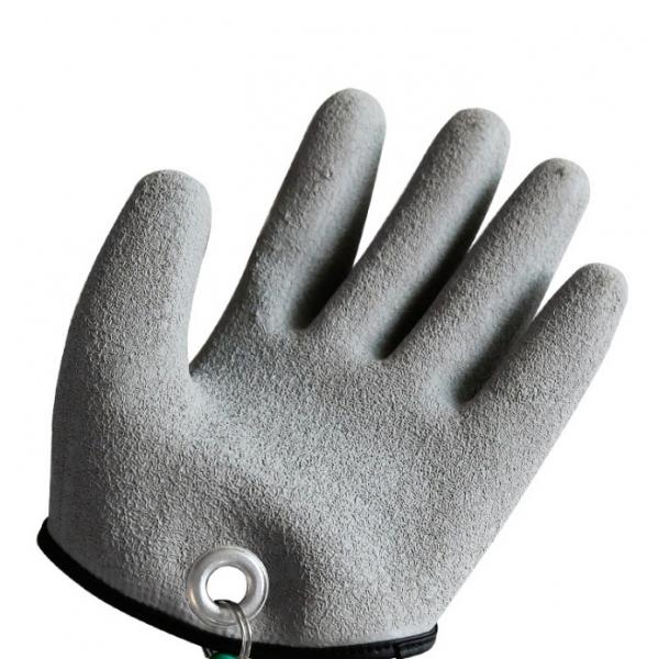 Left Hand Free Hands Fishing Gloves for Handing Fish Safety with Magnet Release - L & Grey