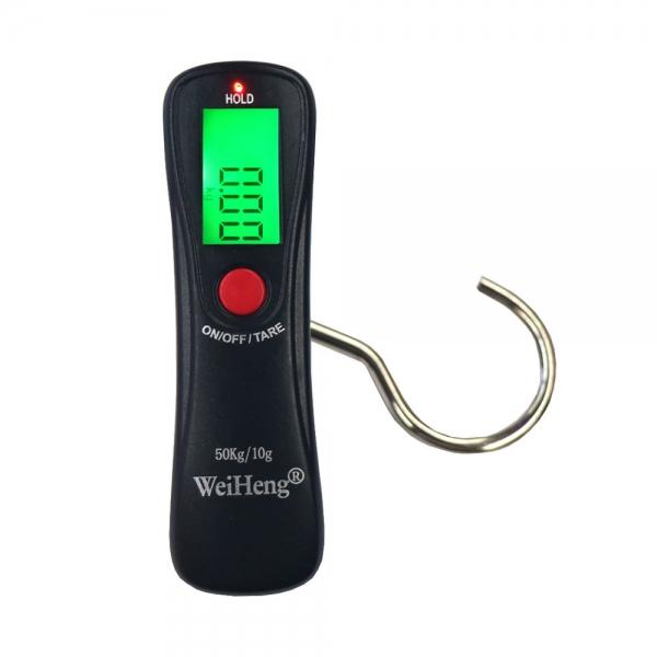 MH-A18 50kg/10g Blacklit LCD Display Electronic Portable Luggage Scale Black