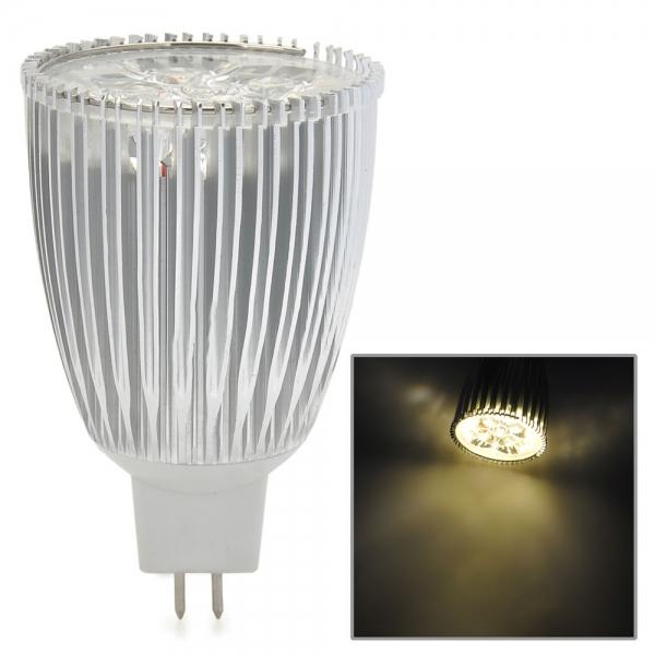 MR16 GX5.3 5W 400LM 3000-3500K 5 LED Warm White Spotlight White & Silver