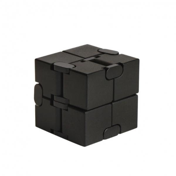 Metal Infinity Cube  Aluminum Alloy White Fidget Pressure Reduction Toy - Black