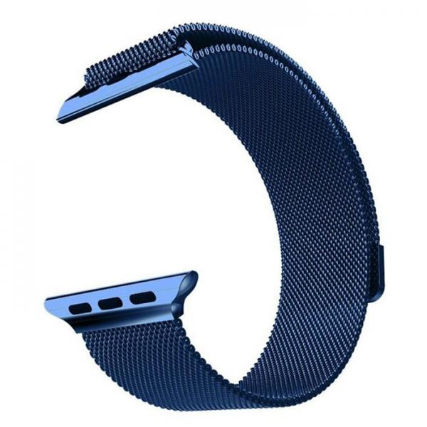 38mm Stainless Steel Band Milanese Magnetic Loop Watch Strap for Apple Watch Blue