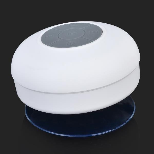 Mini Waterproof Handsfree Wireless Bluetooth Speaker with Sucker White