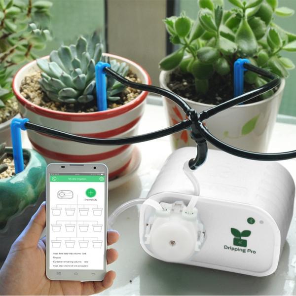 Mobile Phone Control Intelligent Garden Automatic Watering Device Succulents Plant Drip Irrigation Tool Water Pump Timer System Random Color - US Plug
