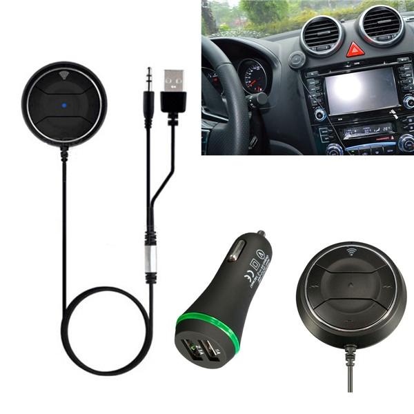 NFC Car Bluetooth Kit Aux Speaker 3.5mm Audio Music Adapter - Black