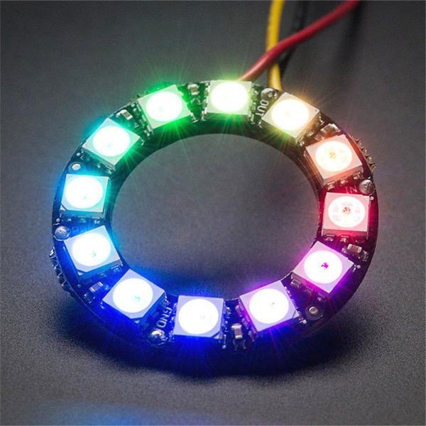 12 x WS2812 5050 RGB LED Ring Light with Integrated Drivers - stringsmall