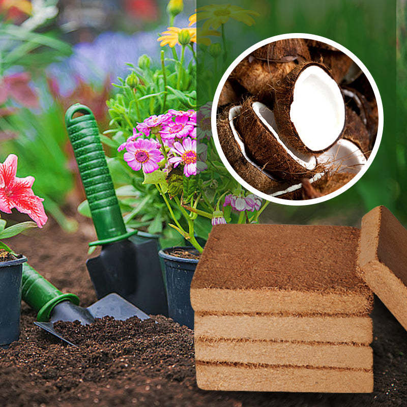 2PCS Coir Pellet Soil Coconut Fiber Coir Pellet Nutrient Soil Lightweight Plant Compressed Base coconut brick Flowers Vegetables