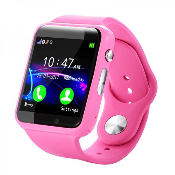 MTK6261D Kid Smart Bluetooth Watch Pedometer for Apple & Android a Great Children's Christmas Gift-Pink