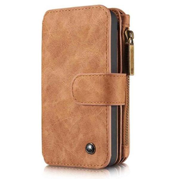 Wallet Flip PU Leather Phone Case Cover for Samsung Galaxy S7 Brown