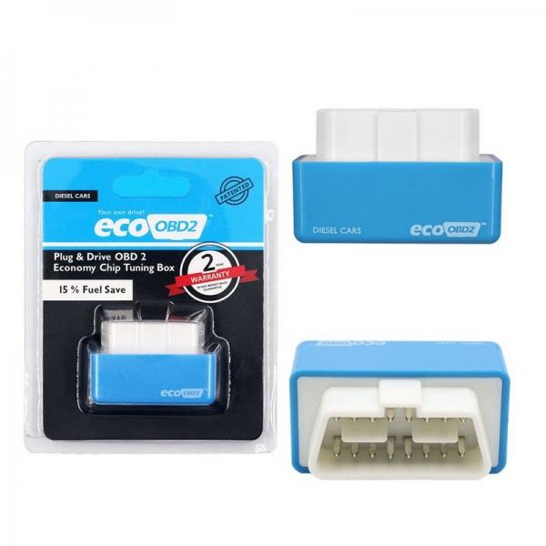 Plug & Drive Nitro OBD2 Diesel Cars Performance Chip Tuning Box Power Fuel Optimization Device 15% Fuel Save - Blue