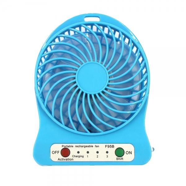 Portable Rechargeable 4 Modes USB Mini Fan Blue