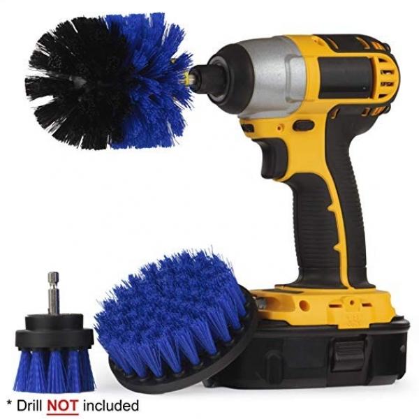 Power Scrubber Brush Set for Bathroom Wooden Furniture Car Interiors Cleaning Power Brush - Blue