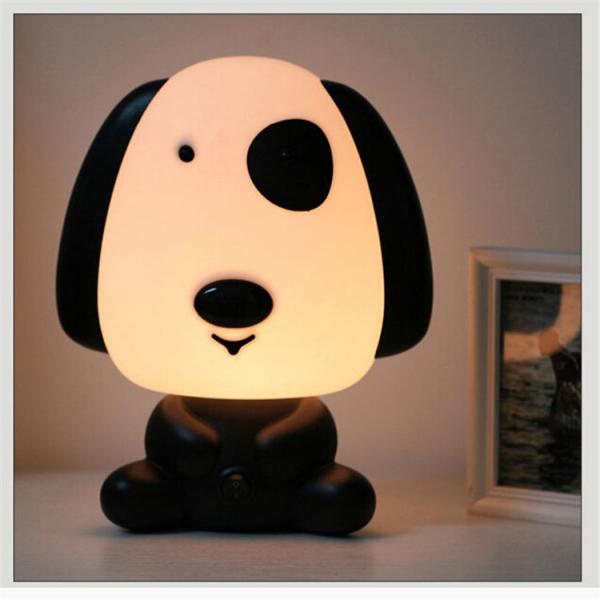 Pretty Cute Rabbit Dog Cartoon Animal LED Night Light Baby Room Sleeping Light Bedroom Desk Lamp Night Lamp Best for Gifts Smart Dog Black & White