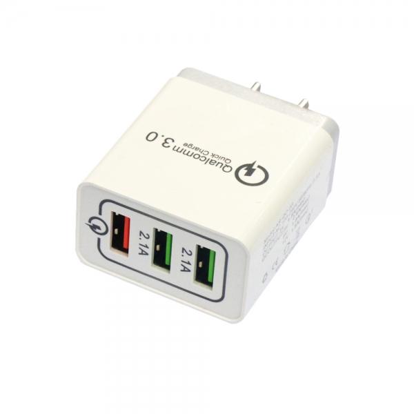 QC3.0 3USB AC100-240V 4.8A Quick Charger US