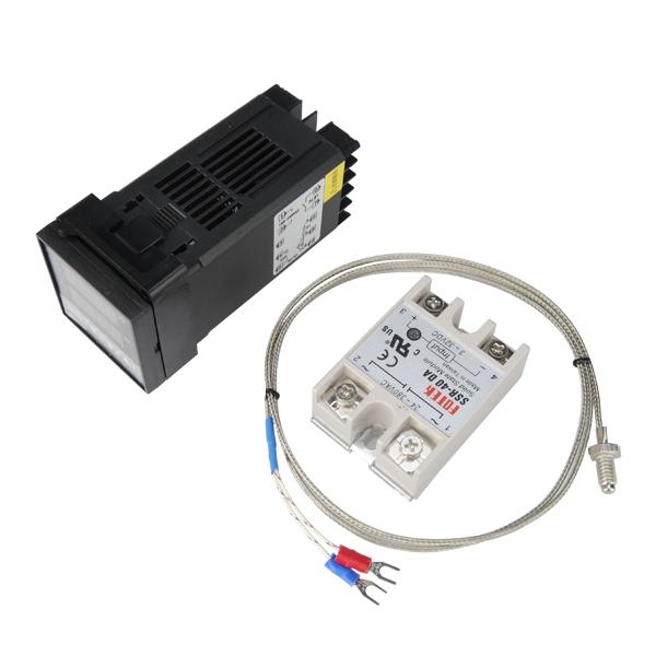 REX-C100 110-240V Digital PID Temperature Controller Kit All Input Relay Output with Alarm