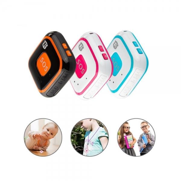 RF-V28 Built in Antenna Kids Child WiFi GPS LBS AGPS Tracker SOS Alarm Mini Locator Tracking Pendant - Blue+White