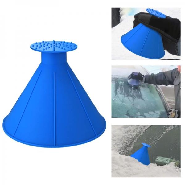 Scrape A Round Cone-Shaped Car Windshield Ice Scraper Magic Funnel Snow Removal Shovel Tool (Funnel Snow Scraper   Ice Scraper) - Blue