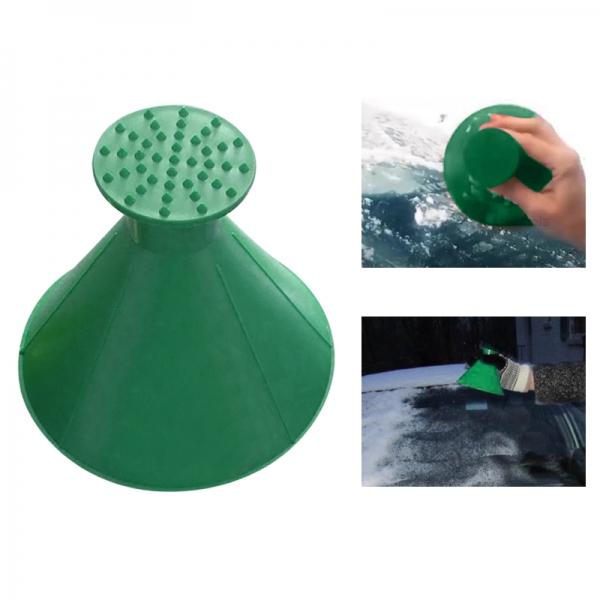 Scrape A Round Cone-Shaped Car Windshield Ice Scraper Magic Funnel Snow Removal Shovel Tool (Funnel Snow Scraper   Ice Scraper) - Green