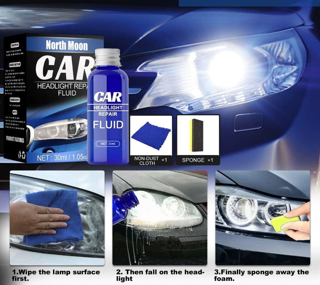 Car Headlight Repair Fluid With Non-dust cloth and Sponge