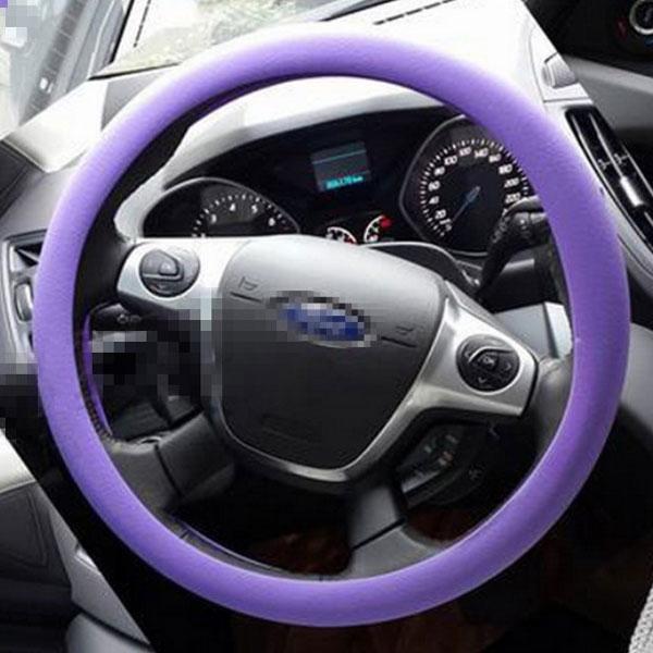 Soft Non-Slip Silicone Car Auto Steering Wheel Cover Purple - stringsmall