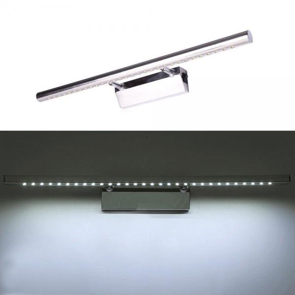 Stainless Steel Waterproof LED Make-up Wall Mirror Light w/ Switch 7W White Light