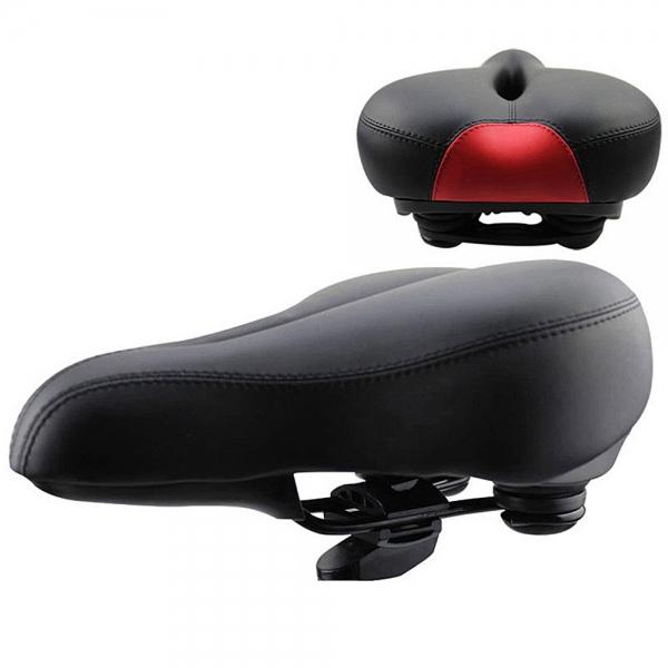 Super Soft Ultra Big Leather Cushion Bicycle Seat Saddle Cover Red