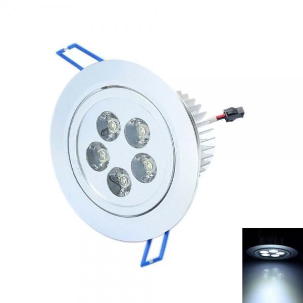 THD-G526 5W 6000K 480LM White 5-LED Ceiling Light Lamp Silver (85~265V)