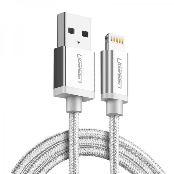 1.5M Ugreen MFI Certified Fast Charge USB Cable for iPhone 8/Plus/X iPad Silver