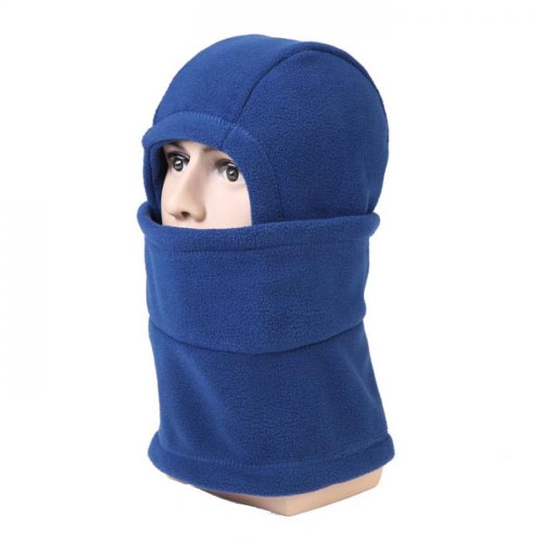 Unisex Full Face Mask Fleece Cap Neck Warmer Hood Winter Sports Multifunctional Ski Hat Navy Blue