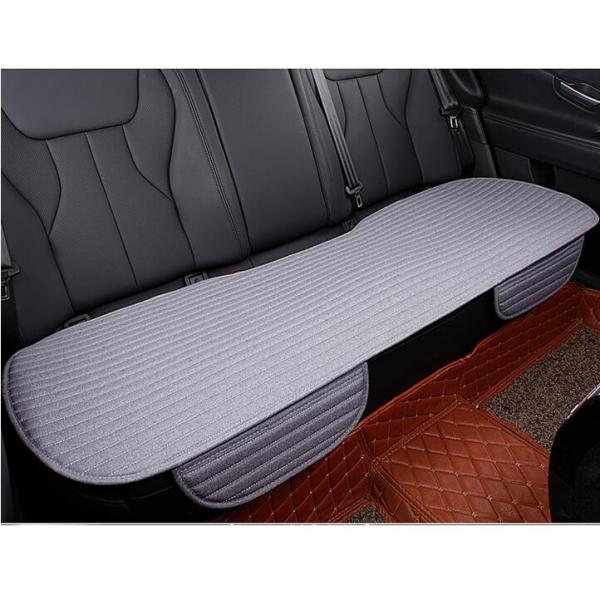 Universal Linen Ventilated Breathable Nonslip Car Backseat Rear Seat Cushion Cover Pad Mat - Gray