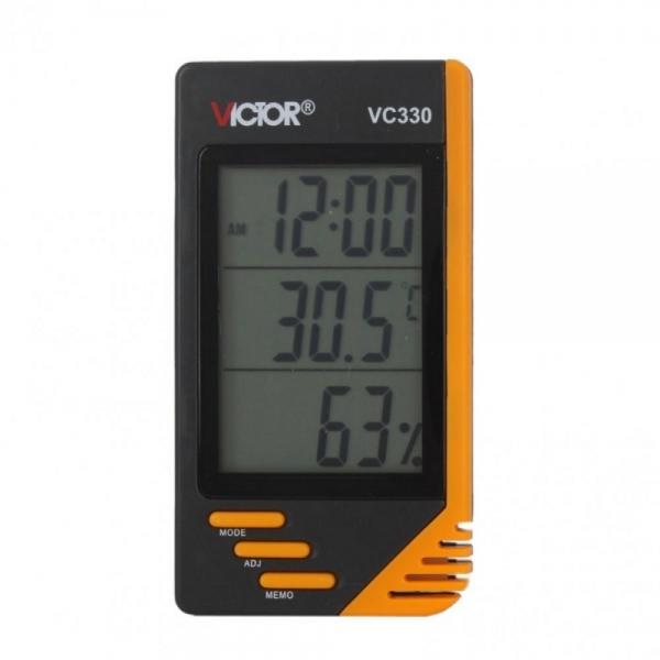 VICTOR VC330 Digital LCD Indoor Thermometer Hygrometer Clock