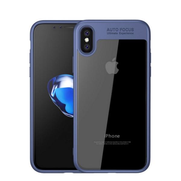 Viseaon Ultra Thin Silicone TPU+Acrylic Cover Case For iPhone X-Blue