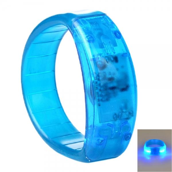 Voice Control LED Light Glows Wristband Bracelet Bangle for Party Concert Blue