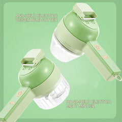 New 4 In 1 Handheld Electric Vegetable Cutter Wireless Chop Garlic Mash Minced Slice Onion Cutting Multifunctional Cooking Gadget